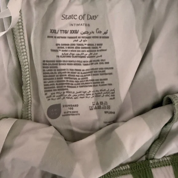 State of Day TENCEL Modal PJ Set XXL Green Stripe NWT - Picture 3 of 5